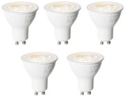 Set van 5 GU10 dimbare LED lampen 6W 450 lm 3000K