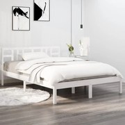 vidaXL Bedframe massief hout wit 135x190 cm 4FT6 Double