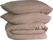 Dekbedovertrek Queen - 100% katoensatijn - 140x200/220 - beige