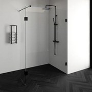 BRAUER Create Inloopdouche - 140x200cm - profielloos - 40cm - draaibare zijwand - antikalk - 8mm veiligheidsglas - antraciet mat 4JC3-140/40a