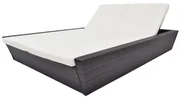 vidaXL Loungebed met kussen poly rattan bruin