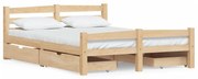 vidaXL Bedframe met 4 lades massief grenenhout 140x200 cm