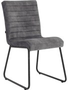 Goossens Eetkamerstoel Dax grijs velvet stof leuning, urban industrieel