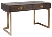 Kare Design Osaka Bureau Donker Hout Met Messing - 138 X 60cm.