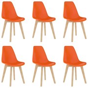 vidaXL Eetkamerstoelen 6 st kunststof oranje