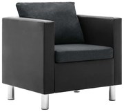 vidaXL Fauteuil kunstleer zwart en donkergrijs