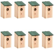 vidaXL Vogelhuisjes 8 st 12x12x22 cm hout