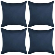 vidaXL Kussenhoezen 4 stuks marineblauw imitatie suède 50x50 cm polyester