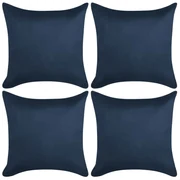 vidaXL Kussenhoezen 4 stuks marineblauw imitatie suède 50x50 cm polyester