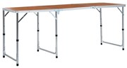 vidaXL Campingtafel inklapbaar 180x60 cm aluminium