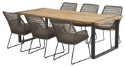 4 Seasons Outdoor Babilonia eetset met Alto tafel 240 x 100 cm  Tuinset    houtkleur weerbestendig