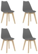 vidaXL Eetkamerstoelen 4 st kunstleer grijs