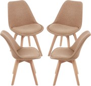 Set 4 Synk Stoffen Stoelen