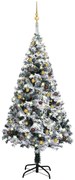 vidaXL Kunstkerstboom met LED's en kerstballen 180 cm PVC groen