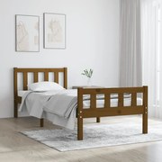 vidaXL Bedframe massief hout honingbruin 75x190 cm 2FT6 Small Single