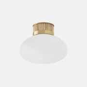 Plafondlamp in messing, bamboe en opaline glas, Dolce