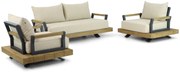 Stoel en Bank Loungeset 4 personen Aluminium/Teak Old teak greywash  Santika Furniture Santika