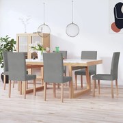 vidaXL Eetkamerstoelen 6 st stof lichtgrijs