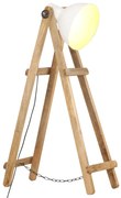 vidaXL Vloerlamp E27 massief mangohout wit