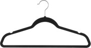 Basic set klerenhangers met anti-slip vilt - Zwart - 8 stuks