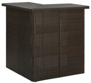 vidaXL Hoekbartafel 100x50x105 cm poly rattan bruin