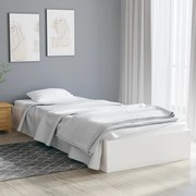 vidaXL Bedframe massief hout wit 75x190 cm 2FT6 Small Single