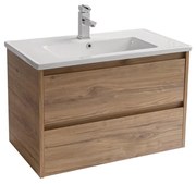 Sanicare Avenza badmeubel 80cm diveria oak met keramische wastafel wit