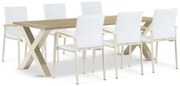 Tuinset 6 personen 240 cm Aluminium/textileen Taupe Lifestyle Garden Furniture Brandon/Cardiff