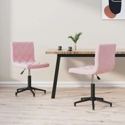 vidaXL Eetkamerstoelen draaibaar 2 st fluweel roze