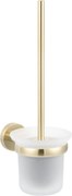Saqu Eurotrend toiletborstel met wandhouder geborsteld messing