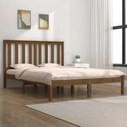 vidaXL Bedframe grenenhout honingbruin 120x190 cm 4FT Small Double