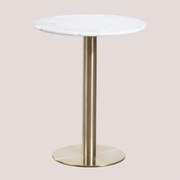 Cosmopolitan Ronde Marmeren Bartafel Wit Marmer & Ø60 Cm & Champagne Goud - Sklum