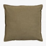 Vierkante Kussen 45x45 Cm In Katoen Elezar Leger Groen – Koel - Sklum