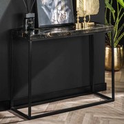 Sidetable Zwart Met Goud Blad - 100 X 35cm.