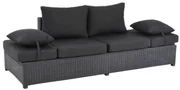 Lesli Living  Loungebank - Roma - Zwart - Wicker - Lesli Living