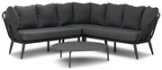 Hoek loungeset 4 personen Wicker Zwart  Coco Coco Leonardo