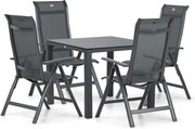 Tuinset 4 personen 90 cm Aluminium/textileen Grijs Hartman Alice/Mateo