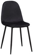 Set 4 Stoelen Teok Zwart Fluweel