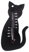 Nature Wandthermometer kat zwart