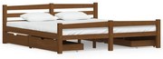 vidaXL Bedframe met 4 lades massief grenenhout honingbruin 180x200 cm