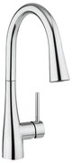 Crosswater Cook keukenkraan enkele bediening met flexibele uitloop met handdouche met verdekte bediening chroom CO714DC