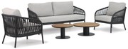 Stoel en Bank Loungeset 4 personen Aluminium/rope Grijs Coco Puerto/Salerno