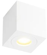 Moderne vierkante badkamer Spot / Opbouwspot / Plafondspot wit - Capa Modern GU10 IP44 Lamp