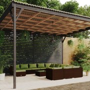 vidaXL 13-delige Loungeset met kussens poly rattan bruin