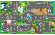 Kids Globe Kinderverkeersmat met LED-verkeerslichten 72x120cm