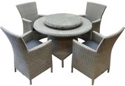 Capri Riccione dining tuinset 110 cm rond 6-delig grijs