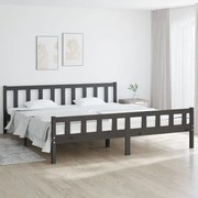 vidaXL Bedframe massief hout grijs 160x200 cm