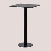 Vierkante Hoge Barkruktafel 60x60 Cm In Rocher Marmer Zwart Marmer & Zwart - Sklum