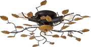Vintage plafondlamp zwart met goud 50 cm 3-lichts - Foglie