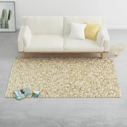 vidaXL Vloerkleed kiezel 140x200 cm wolvilt beige/grijs/bruin